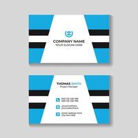 Modern creative blue and black business card design template vector