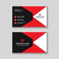 Professional creative modern red and black business card design template vector