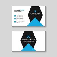 Modern creative blue and black business card design template vector