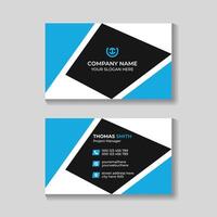 Modern creative blue and black business card design template vector