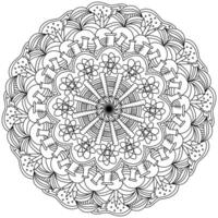 Fantasy mandala on the theme of science and education, coloring page with meditative patterns vector