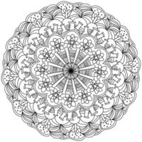 Fantasy mandala on the theme of science and education, coloring page with meditative patterns vector