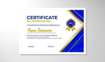 Certificate template with professional clean design. Vector illustration. Certificate of achievement abstract geometric texture decoration