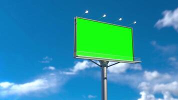 green screen bill boards with blue sky in the background. for display advertisement video