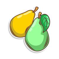 Slice of pear fruit hand draw style vector