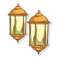 Hand draw islamic lantern for ramadhan kareem vector