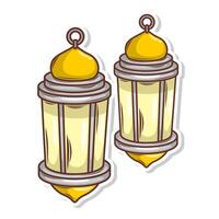 Hand draw islamic lantern for ramadhan kareem vector