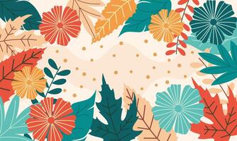 floral background flat design template vector