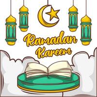 Ramadhan kareem greeting illustration art background vector