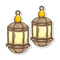 Hand draw islamic lantern for ramadhan kareem vector
