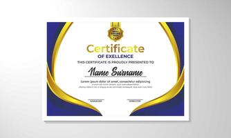 Certificate template with professional clean design. Vector illustration. Certificate of achievement abstract geometric texture decoration