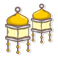 mano dibujar islámico linterna para ramadhan kareem vector