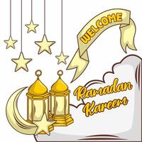 Ramadhan kareem greeting illustration art background vector