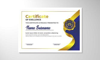 Certificate template with professional clean design. Vector illustration. Certificate of achievement abstract geometric texture decoration