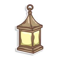 Hand draw islamic lantern for ramadhan kareem vector