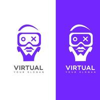 virtual reality logo design Icon Brand Identity Sign Symbol vector