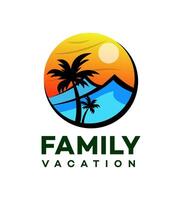 familia vacaciones logo icono marca identidad firmar símbolo vector