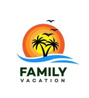 familia vacaciones logo icono marca identidad firmar símbolo vector