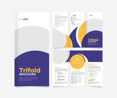 Trifold brochure template design vector