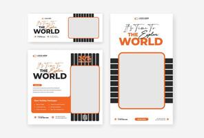 Travel social media design template vector