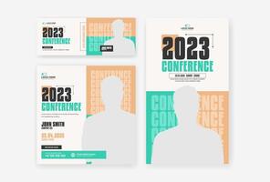 Conference social media design template vector