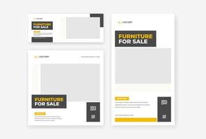 Furniture social media design template vector