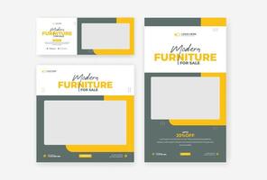 Furniture social media design template vector