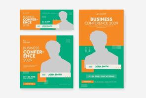 Conference social media design template vector