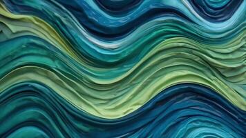AI generated Blue Green Ever-Shifting Waves like background. video