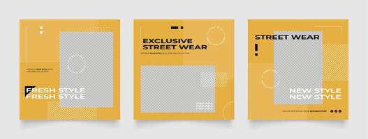 Social media template banner blog street wear fashion sale promotion. vector