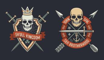 Kingdom and sea brotherhood emblems vector