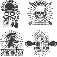 4 retro hipster logo vector