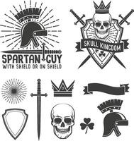 Spartan helmet skull crown vector