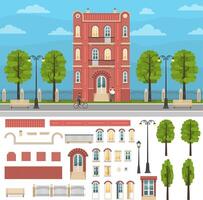 diseño conjunto para edificios, casas creando vector