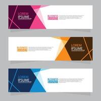 Vector abstract design web banner template. Web Design Elements - Header Design. Abstract geometric web banner template on grey background.