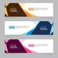 Vector abstract design web banner template. Web Design Elements - Header Design. Abstract geometric web banner template on grey background.