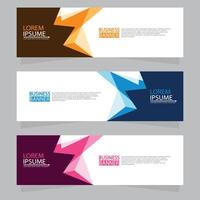 Vector abstract design web banner template. Web Design Elements - Header Design. Abstract geometric web banner template on grey background.