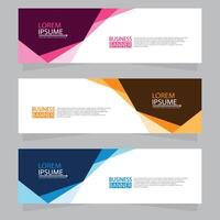 Vector abstract design web banner template. Web Design Elements - Header Design. Abstract geometric web banner template on grey background.