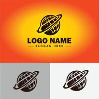 globe icon logo earth planet vector art graphics for business brand icon globe logo template