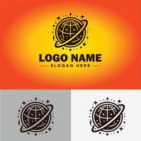 globe icon logo earth planet vector art graphics for business brand icon globe logo template