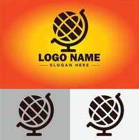 globe icon logo earth planet vector art graphics for business brand icon globe logo template