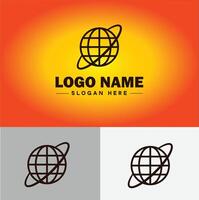 globe icon logo earth planet vector art graphics for business brand icon globe logo template