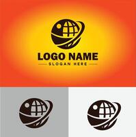 globe icon logo earth planet vector art graphics for business brand icon globe logo template