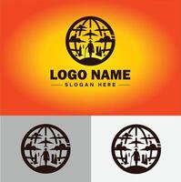 globe icon logo earth planet vector art graphics for business brand icon globe logo template