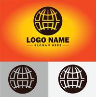 globe icon logo earth planet vector art graphics for business brand icon globe logo template