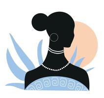 Beautiful woman face silhouette, vector eps illustration