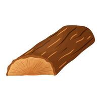 A log, a wooden material, a log in a section. Vector illustration on a white background.