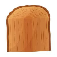 A log, a wooden material, a log in a section. Vector illustration on a white background.