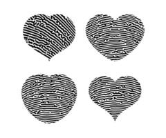 Fingerprint heart silhouette vector