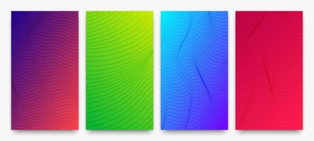 Set of halftone gradient backgrounds with dots vector